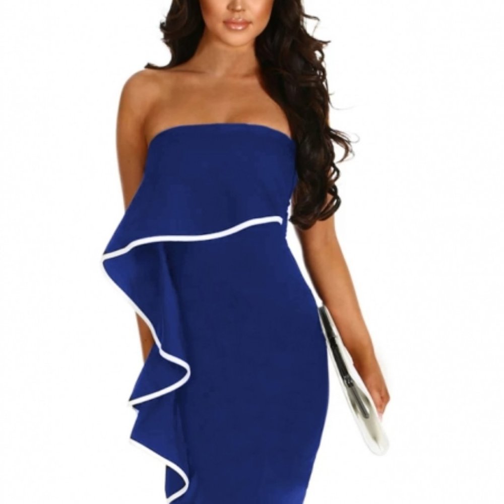 Women's  Strapless Bodycon Midi Dress